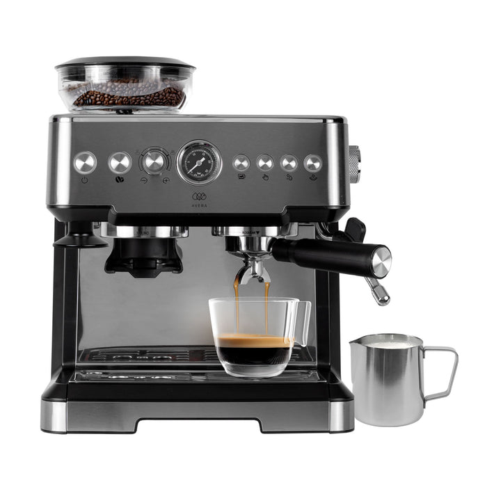 Máquina de café espresso 2.8L con molino, espumador y 19 bares de presión