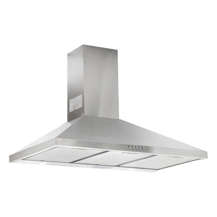 Campana de cocina de pared piramidal 90 cm en acero inoxidable