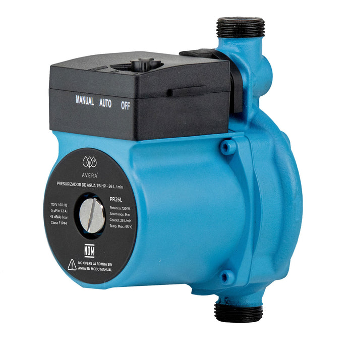 Bomba presurizadora de agua 26 Litros/Minuto 1/6 HP