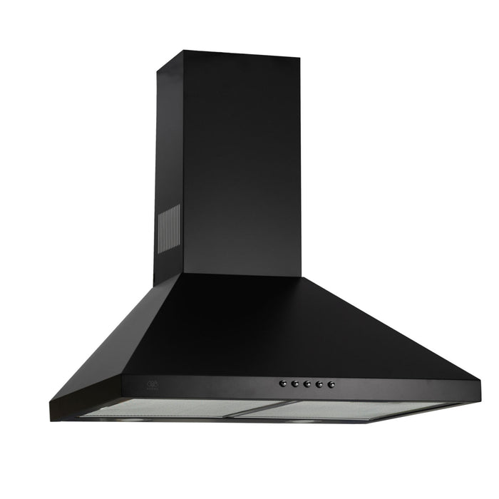 Campana de cocina de pared piramidal 60 cm en acero inoxidable - negro