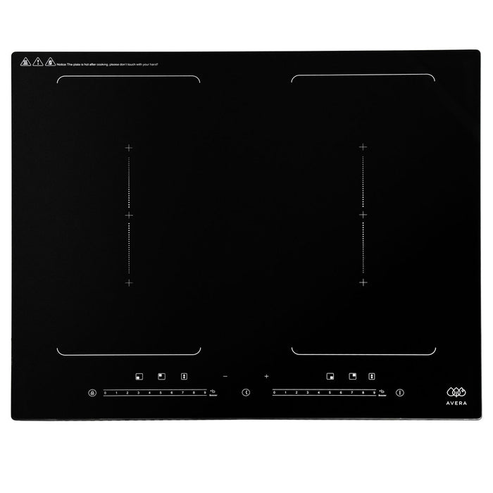 Parrilla de inducción 4 quemadores 2 zonas flex 59 cm con función booster 7000 - 8000 W 220V