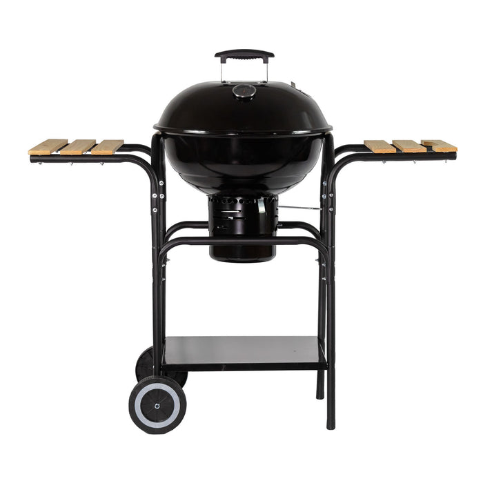 Asador de carbón de 18" 44 cm con termómetro, bandeja de cenizas y mesas laterales