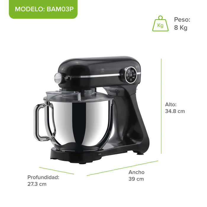 Batidora de pedestal digital 7 L con 10 velocidades + 4 accesorios