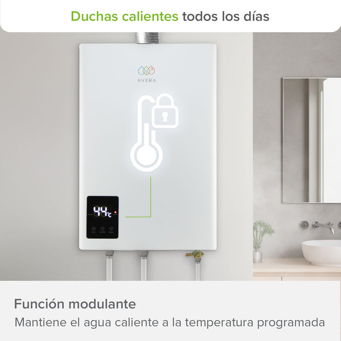 Combo Calentador modulante gas LP 14 L + Presurizador 35 L