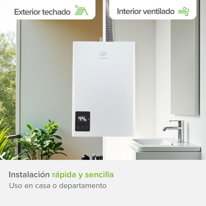 Calentador de agua instantáneo modulante para gas natural 24 Litros/Minuto, 4 Servicios