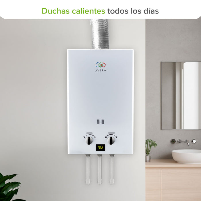 Calentador de agua instantáneo para gas LP 12 Litros/Minuto, 2.5 Servicios