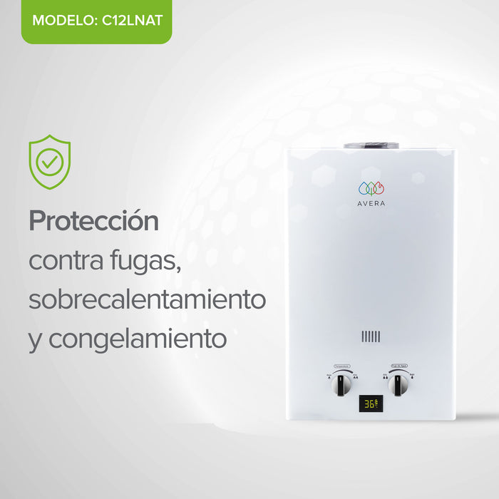 Calentador de agua instantáneo para gas LP 12 Litros/Minuto, 2.5 Servicios