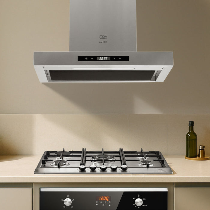 Campana de cocina de pared tipo T 60 cm acero inoxidable con tecnología sin contacto