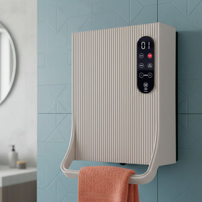 Calefactor eléctrico de pared 3 en 1 con toallero, secador y deshumidificador 15m2