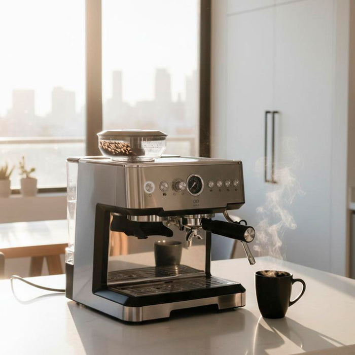 Máquina de café espresso 2.8L con molino, espumador y 19 bares de presión