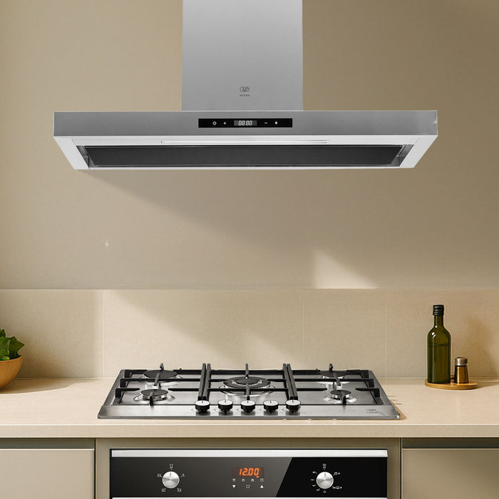 Campana de cocina de pared tipo T 90 cm acero inoxidable con tecnología sin contacto