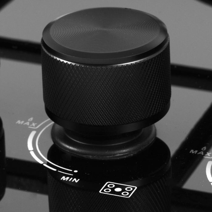 Parrilla de gas 5 quemadores 88 cm en vidrio templado premium - negro