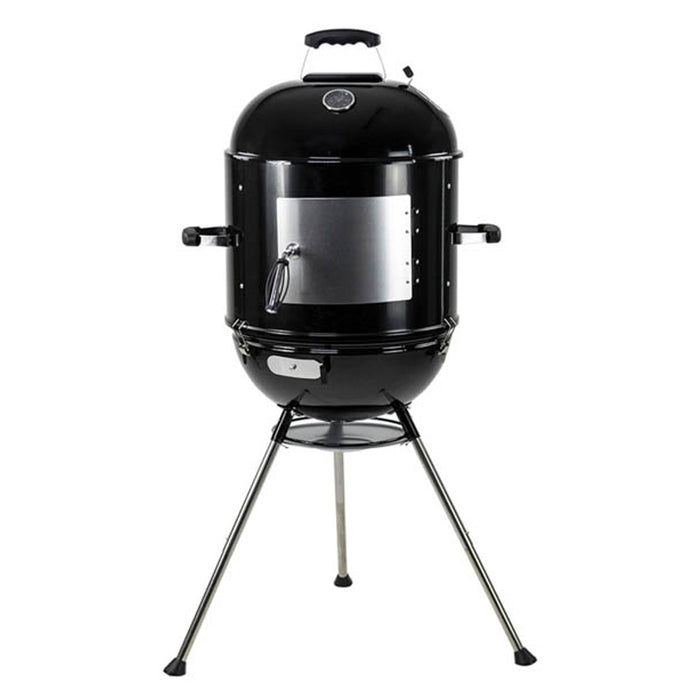 Asador de carbón 3 en 1 de 18" 44 cm ajustable a bala (ahumador), convencional o de mesa