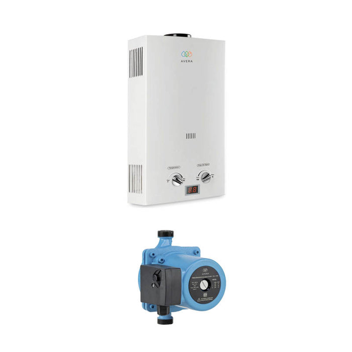 Combo Calentador instantáneo gas LP 16 L + Presurizador 72 L