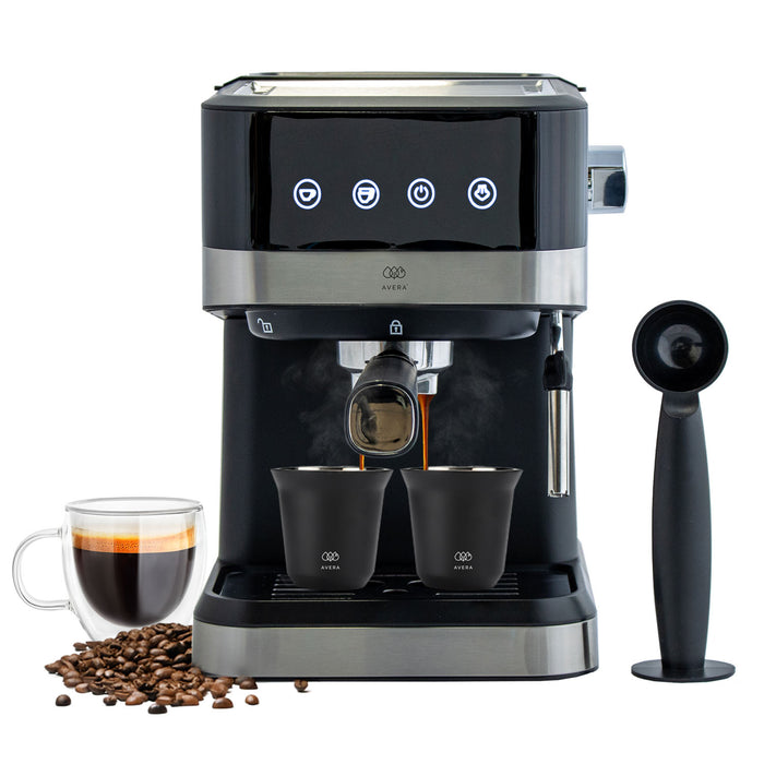 Cafetera automática para espresso y cappuccino incluye 2 tazas