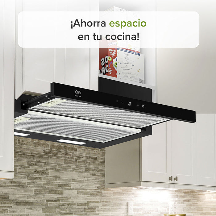 La campana de cocina deslizable se puede ocultar en los gabinetes de la cocina para ahorrar espacio en lugares pequeños