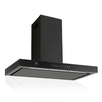 Campana de pared para cocina hecha de acero inoxidable, mide 90cm.