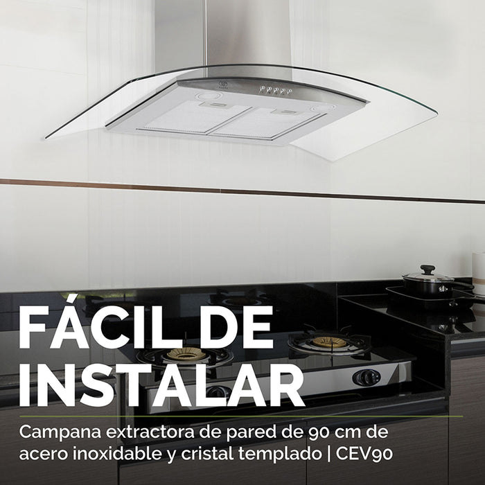 Campana de cocina para pared montada en una cocina moderna