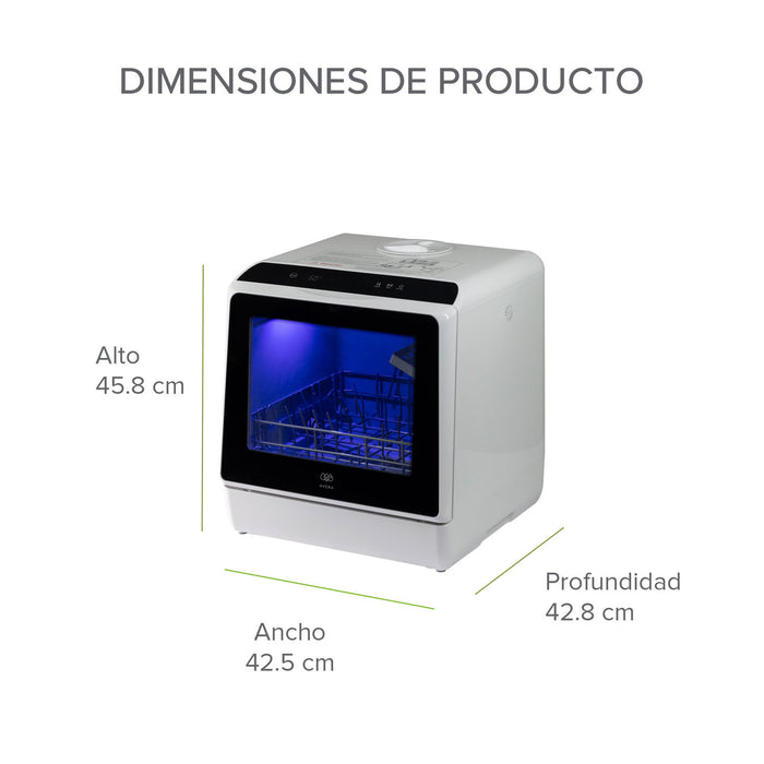 Lavavajillas portátil 5 L, 4 servicios, 5 programas de lavado