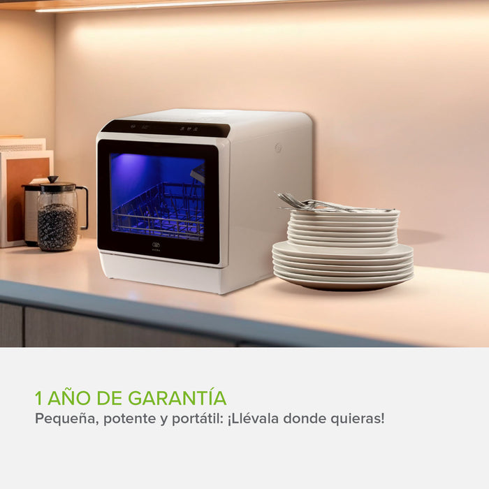 Lavavajillas portátil 5 L, 4 servicios, 5 programas de lavado