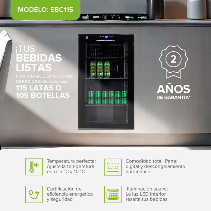 Refrigerador enfriador de bebidas 115 latas Capacidad 85L