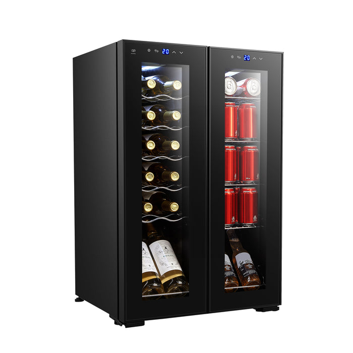 Cava de vinos y enfriador de bebidas 2 en 1 Capacidad 65L