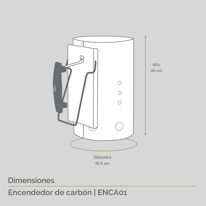Encendedor de carbón de acero inoxidable