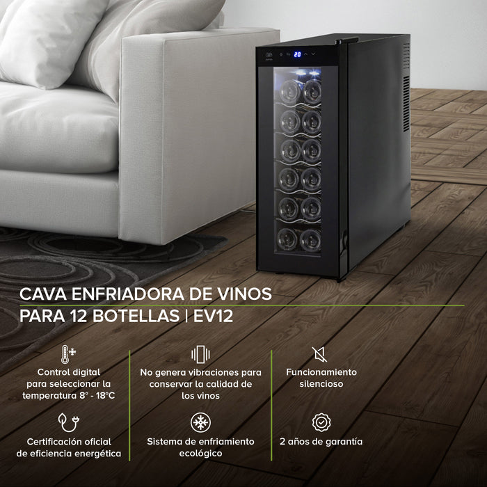Cava de vinos 12 botellas Capacidad 35L