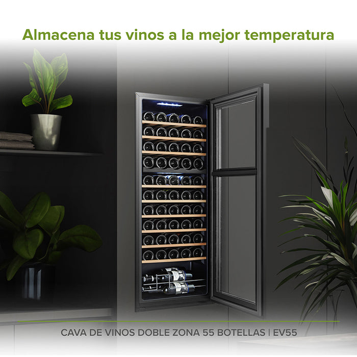 Cava de vinos empotrada en la pared