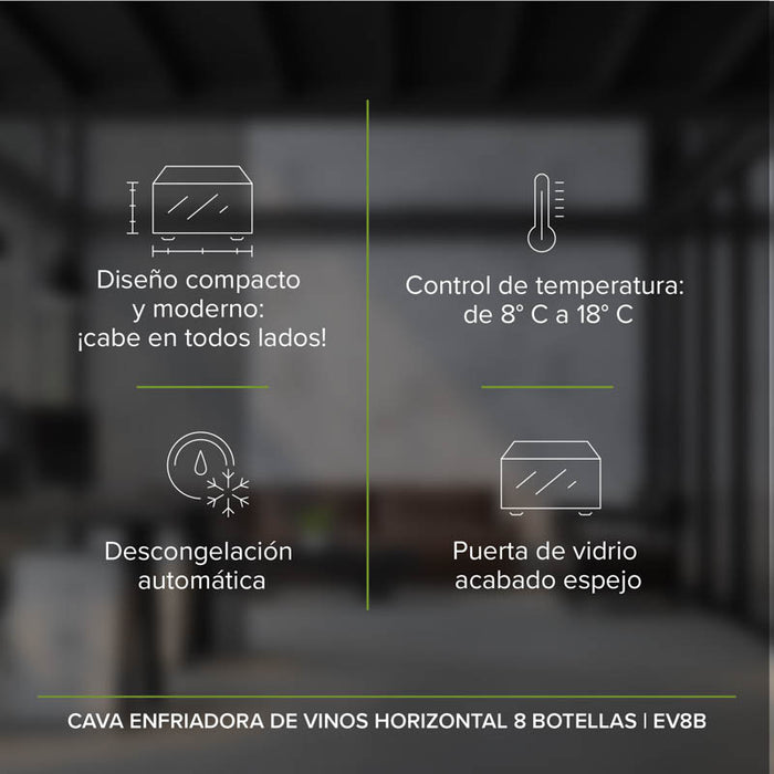 Cava de vinos 8 botellas horizontal Capacidad 25L