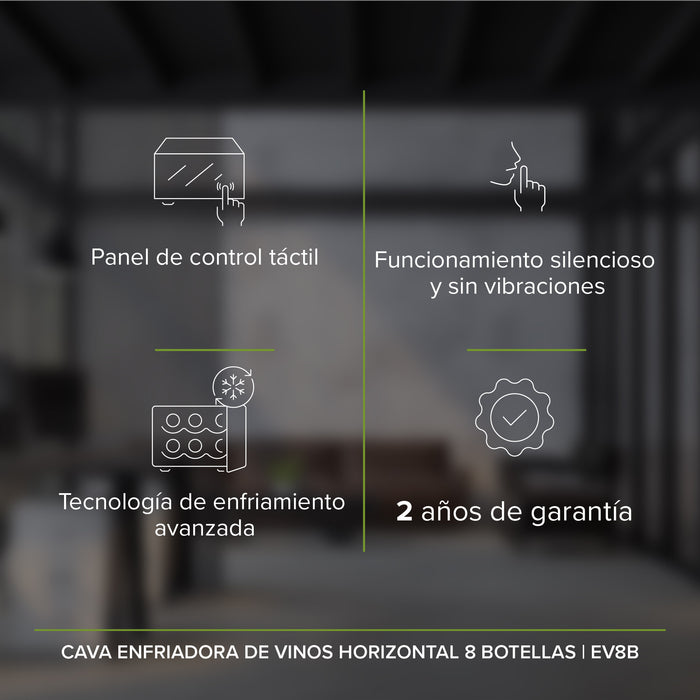 Cava de vinos 8 botellas horizontal Capacidad 25L