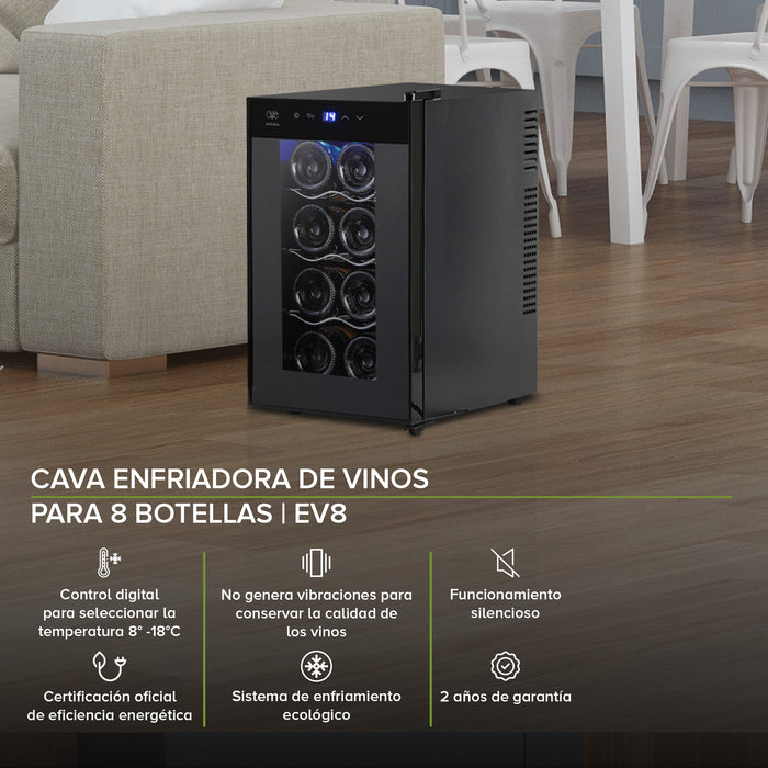 Cava de vinos 8 botellas Capacidad 25L