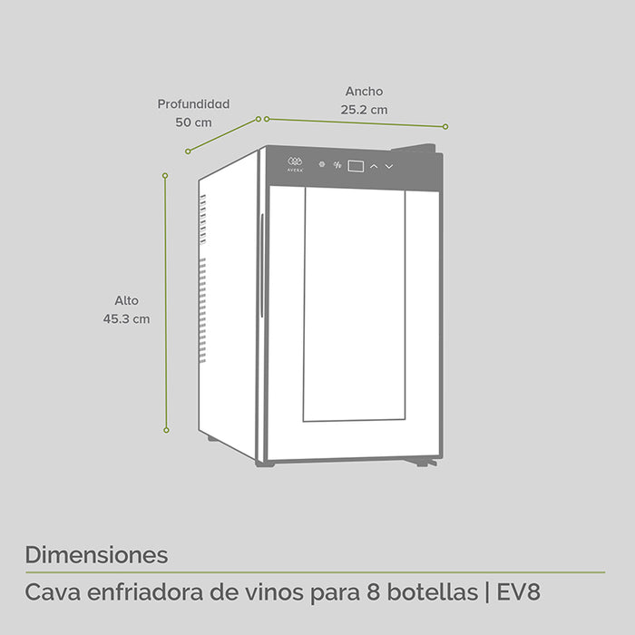 Cava de vinos 8 botellas Capacidad 25L