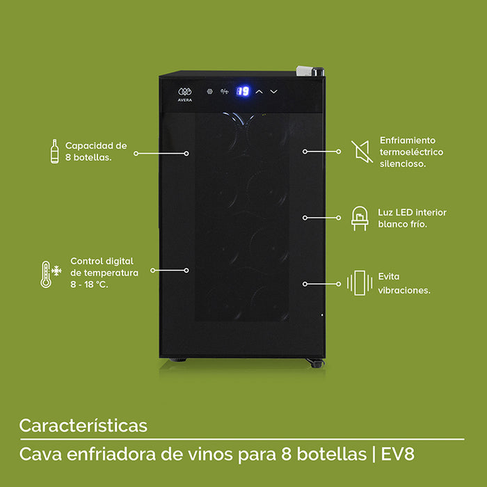 Cava de vinos 8 botellas Capacidad 25L