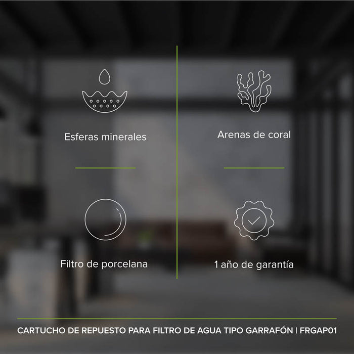 Cartucho de repuesto para filtro de agua tipo garrafón 20 L