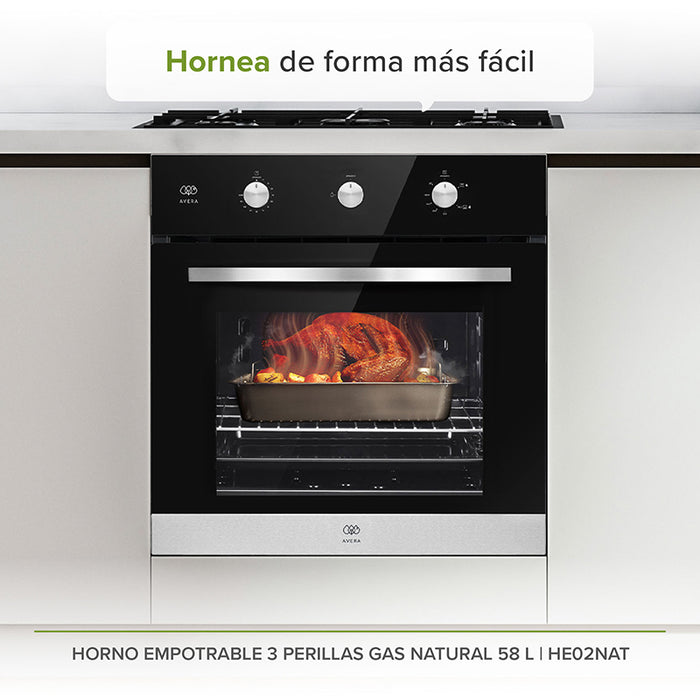 Horno empotrable para gas natural