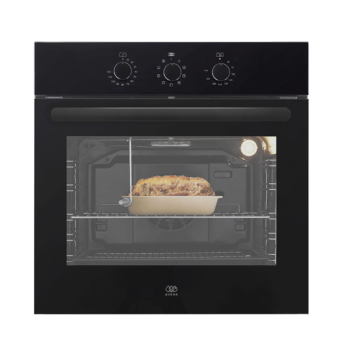 Horno eléctrico con 9 funciones: descongelar, asador + convencional, asador con ventilador calefactor, media parrilla, doble parrilla + asador, parrilla + asador + ventilador, parrilla inferior + ventilador, elemento superior + inferior + asador + ventilador.