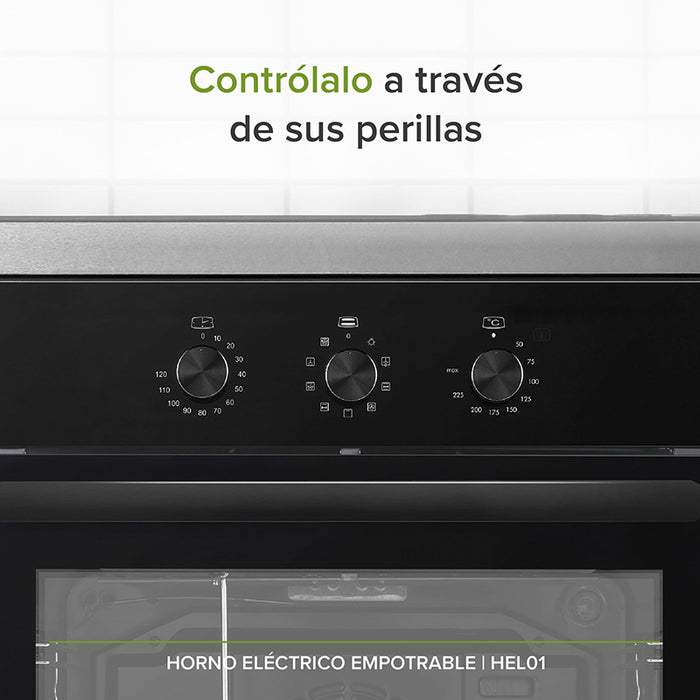 Horno eléctrico con control de perillas