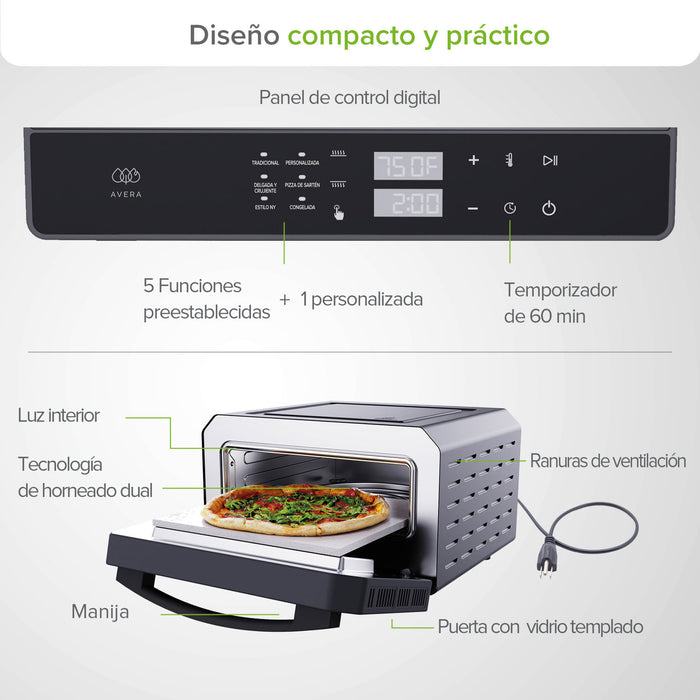 Horno de pizza casera con diseño profesional ideal para cocina gourmet