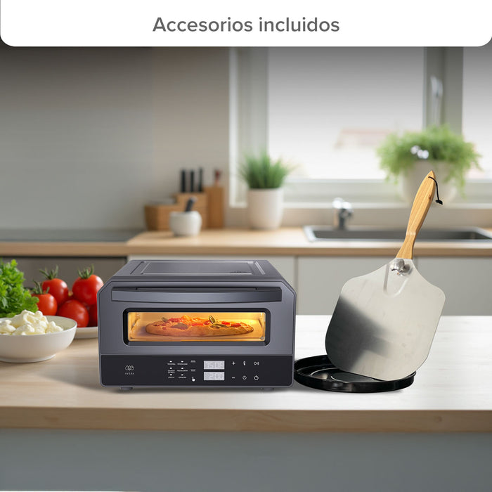Accesorios incluidos del horno: pala, piedra y charola para pizza