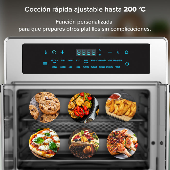 Horno eléctrico y freidora de aire de puertas francesas XL 25L