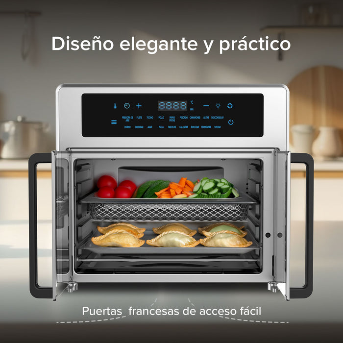 Horno eléctrico y freidora de aire de puertas francesas XL 25L