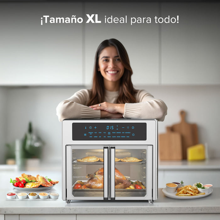 Horno eléctrico y freidora de aire de puertas francesas XL 25L