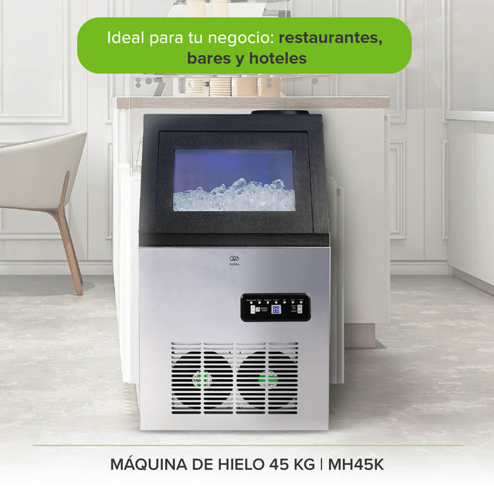 Máquina de hielo comercial con 2 tipos de llenado - hasta 45 kg al día