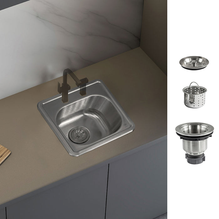 Tarja fregadero de acero inoxidable de empotre – 1 tina