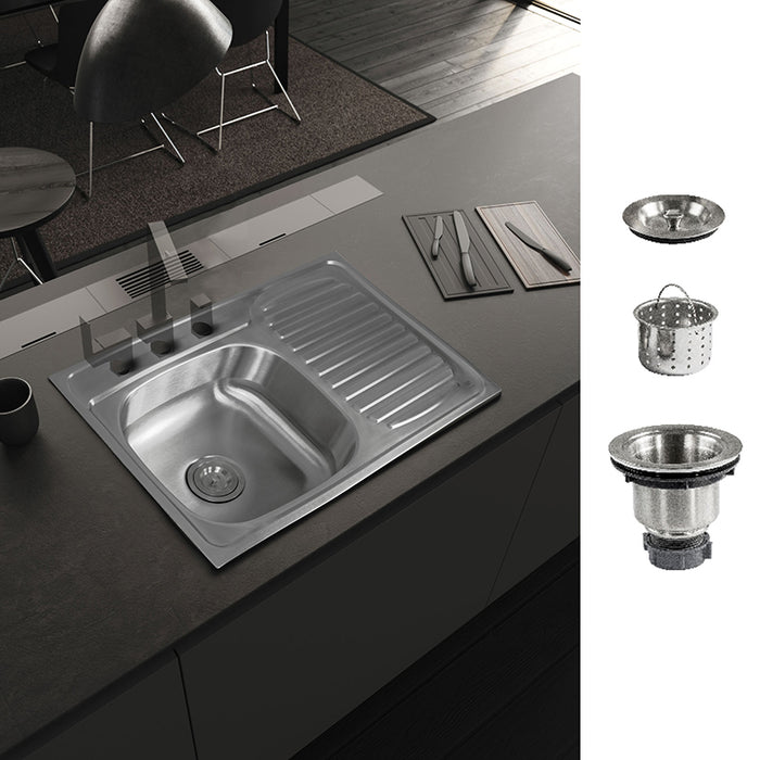 Tarja fregadero de acero inoxidable de empotre – 1 tina con escurridor