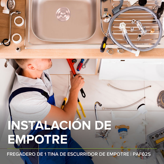 Tarja fregadero de acero inoxidable de empotre – 1 tina con escurridor