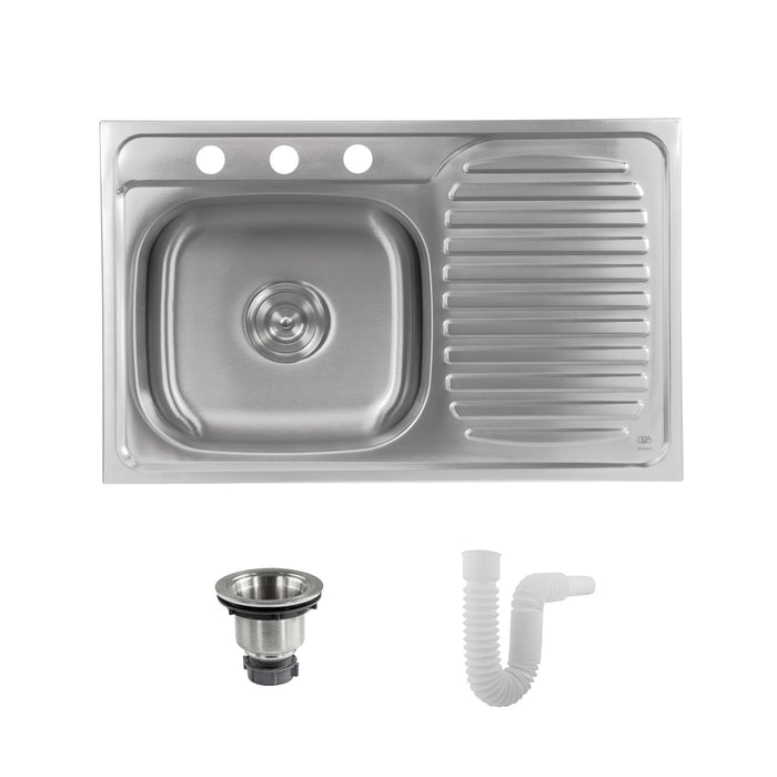Tarja fregadero de acero inoxidable de empotre – 1 tina con escurridor