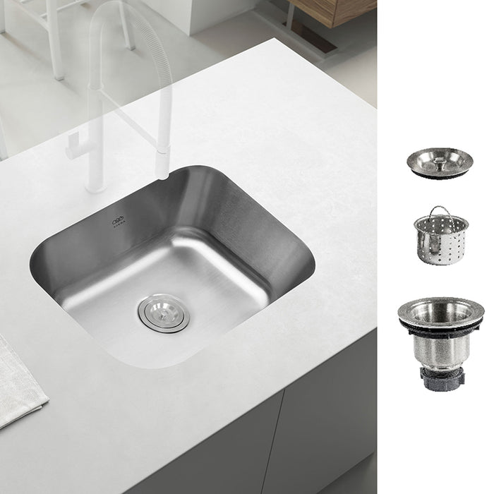 Tarja fregadero de acero inoxidable de submontaje – 1 tina