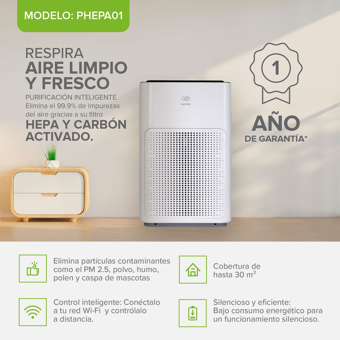 Purificador de aire inteligente WiFi - cubre hasta 25m2